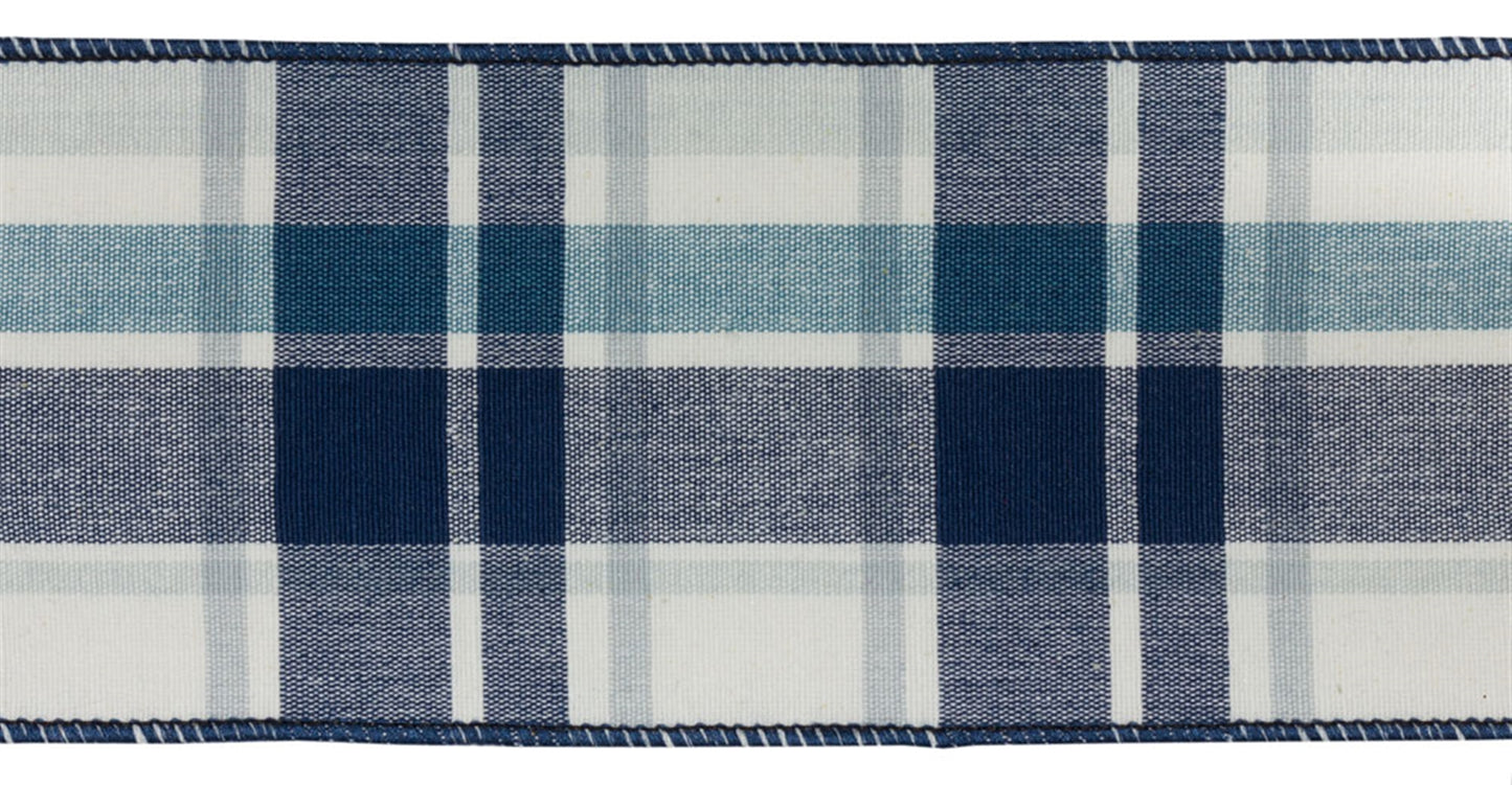 Ribbon Plaid 4" x 10 Yds. (Set Of 2) Wired Cotton