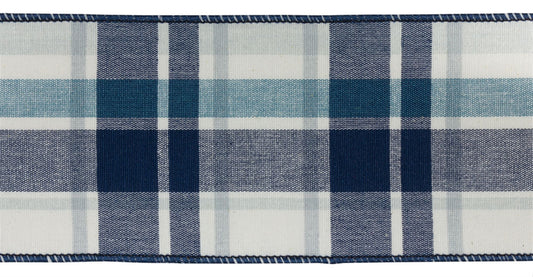 Ribbon Plaid 4" x 10 Yds. (Set Of 2) Wired Cotton