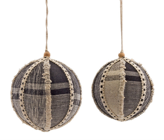 Ornament (Set Of 4) 4.5"D, 5.5"D Plastic/Cotton