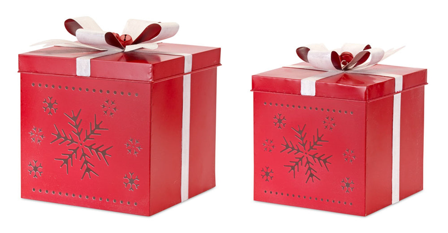 Present (Set Of 2) 11.5"H, 13.5"H Iron