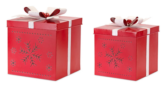 Present (Set Of 2) 11.5"H, 13.5"H Iron