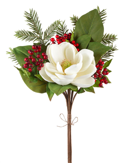 Pine And Magnolia Pick 20"H (Set Of 6) Polyester/Plastic