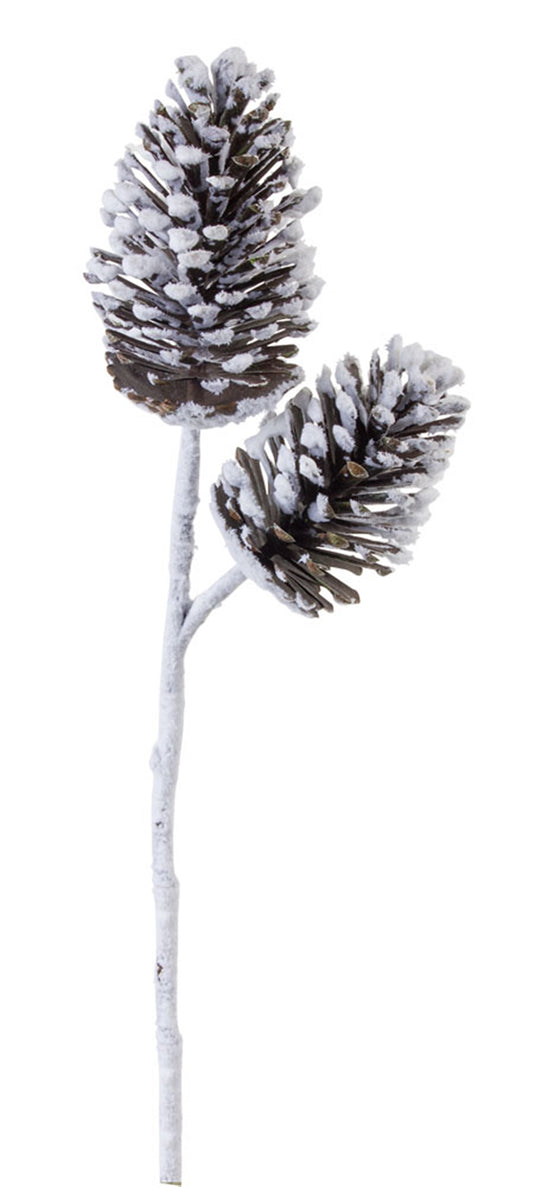 Pine Cone Spray 28"H (Set Of 6) Plastic, White
