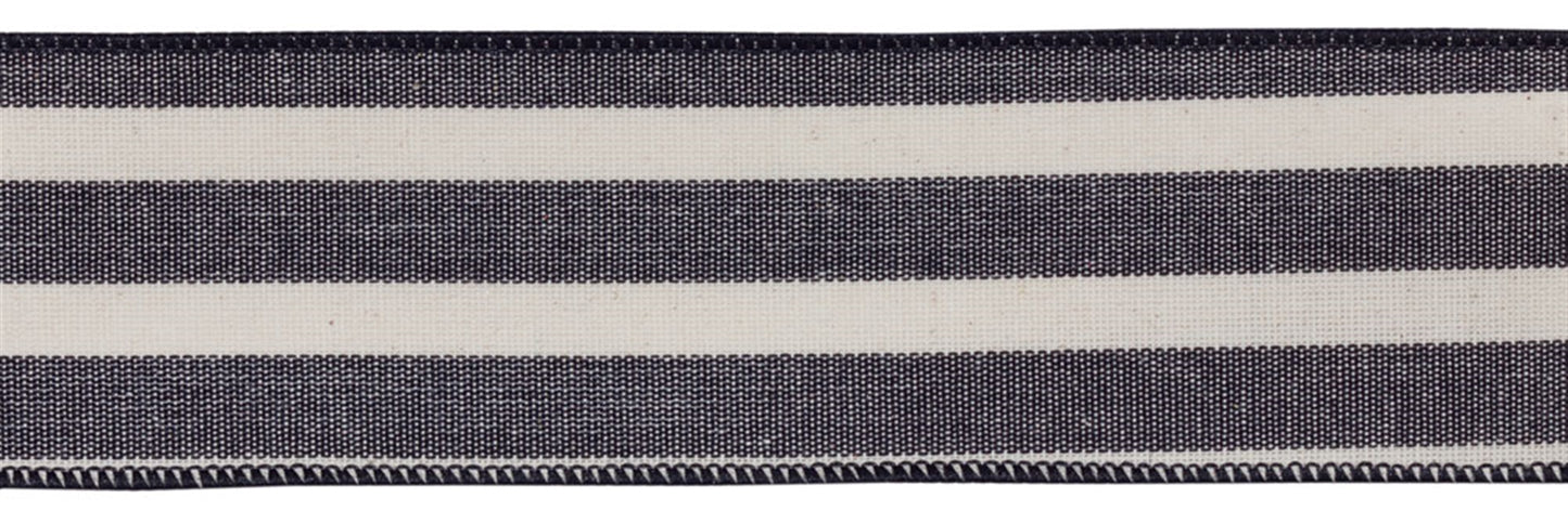 Ribbon 2.5" x 10 Yds. (Set Of 6) Wired Polyester/Cotton