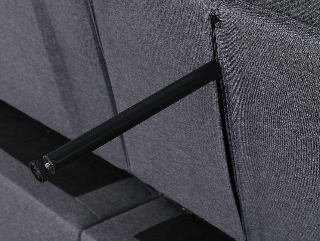 Lilola Home Zoey Dark Gray Linen Convertible Sleeper Sofa with Side Pocket