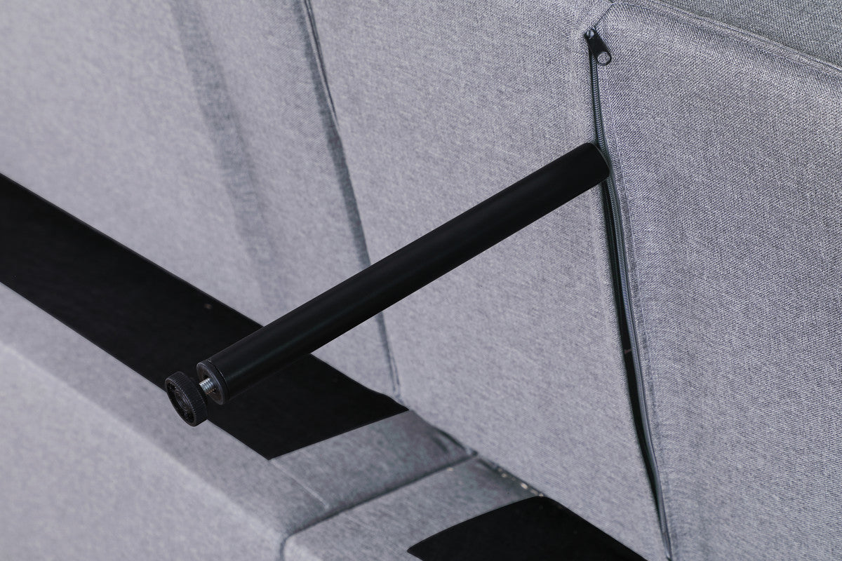 Lilola Home Zoey Light Gray Linen Convertible Sleeper Chair with Side Pocket