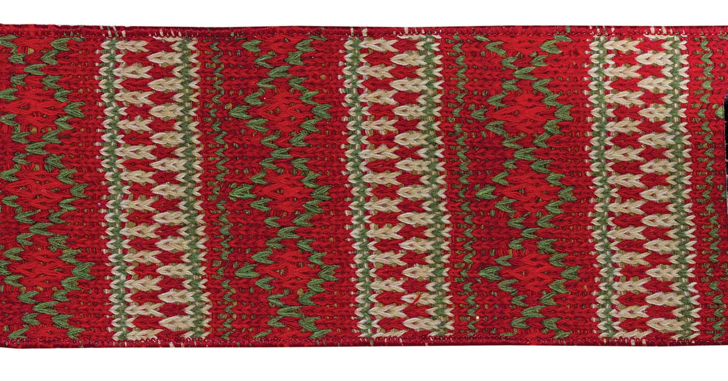 Ribbon 4" x 10 Yds. (Set Of 2) Wired Acrylic, Red