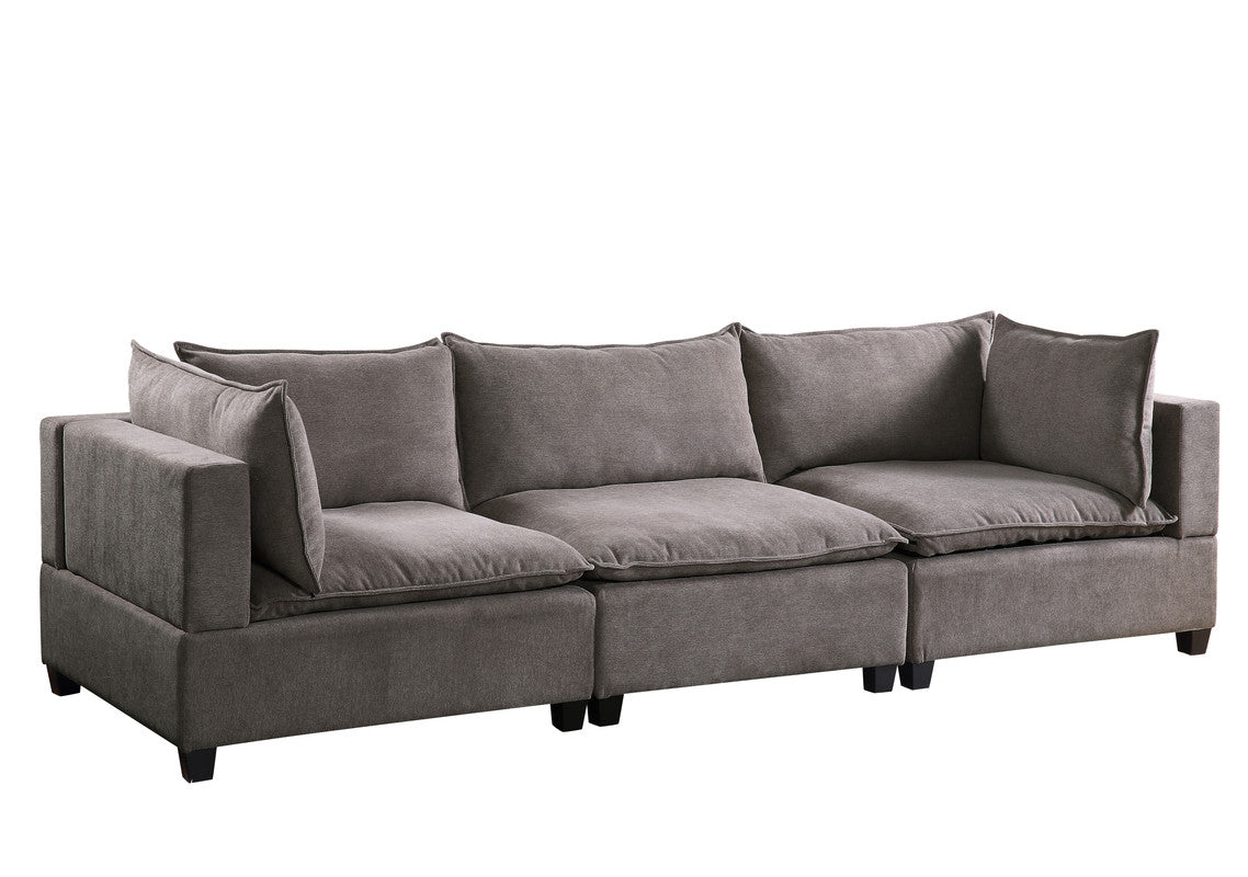 Lilola Home Madison Light Gray Fabric Sofa Couch