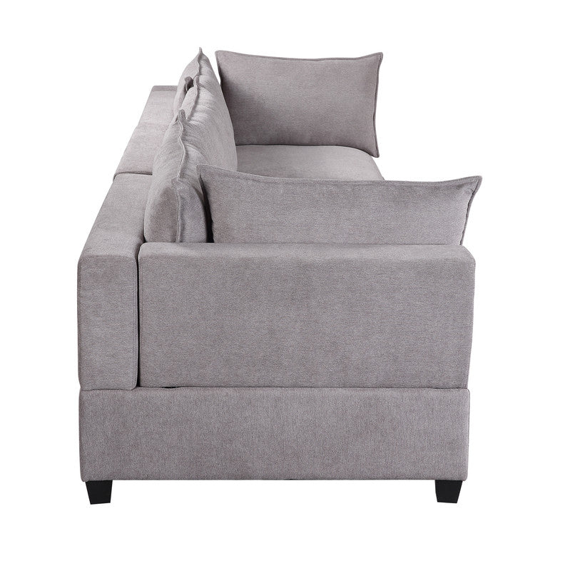 Lilola Home Madison Light Gray Fabric Sofa Couch