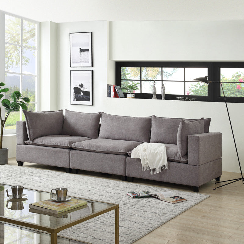 Lilola Home Madison Light Gray Fabric Sofa Couch