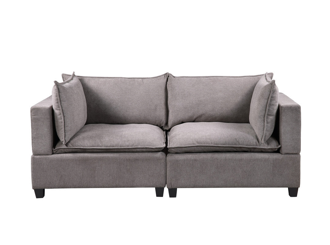 Lilola Home Madison Light Gray Fabric Loveseat