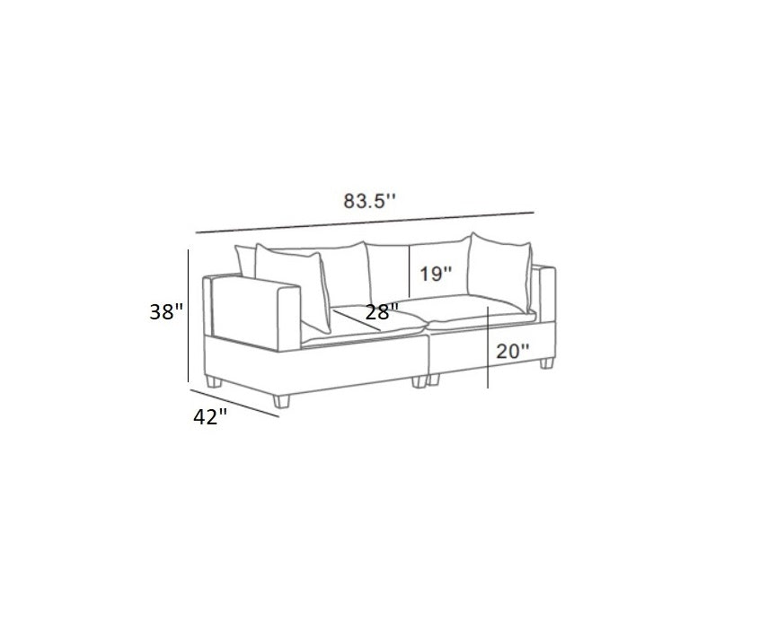 Lilola Home Madison Light Gray Fabric Loveseat