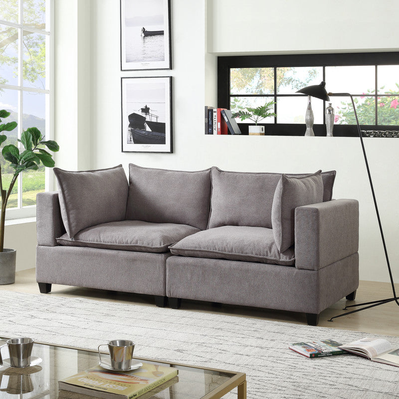 Lilola Home Madison Light Gray Fabric Loveseat