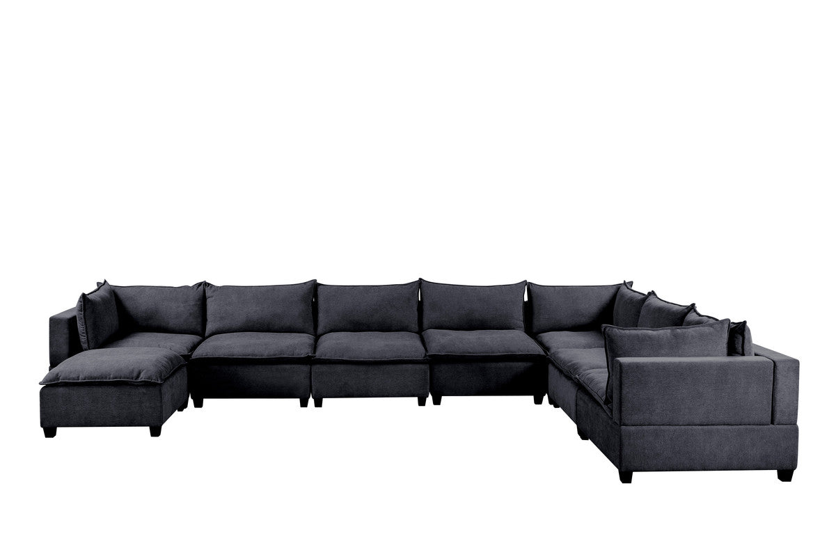 Lilola Home Madison Dark Gray Fabric 8 Piece Modular Sectional Sofa Chaise