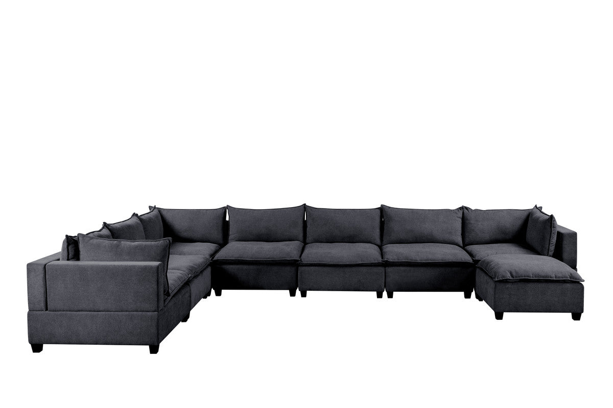 Lilola Home Madison Dark Gray Fabric 8 Piece Modular Sectional Sofa Chaise