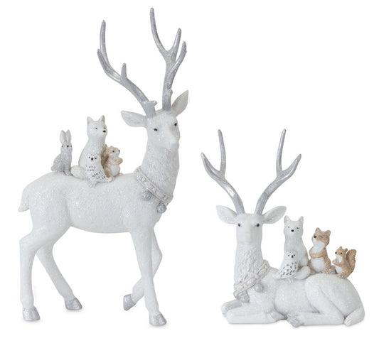 Deer (Set Of 2) 7"H, 11.5"H Resin