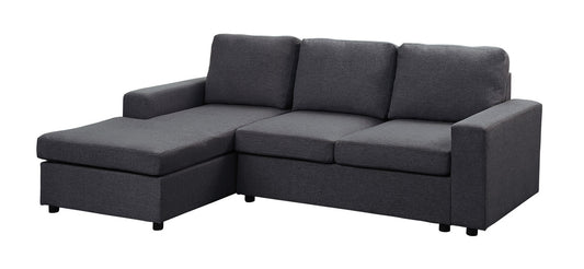 Lilola Home Newlyn Sofa with Reversible Chaise in Dark Gray Linen