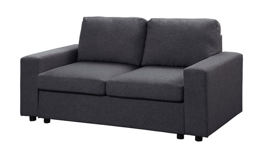 Lilola Home Brenton Loveseat in Dark Gray Linen