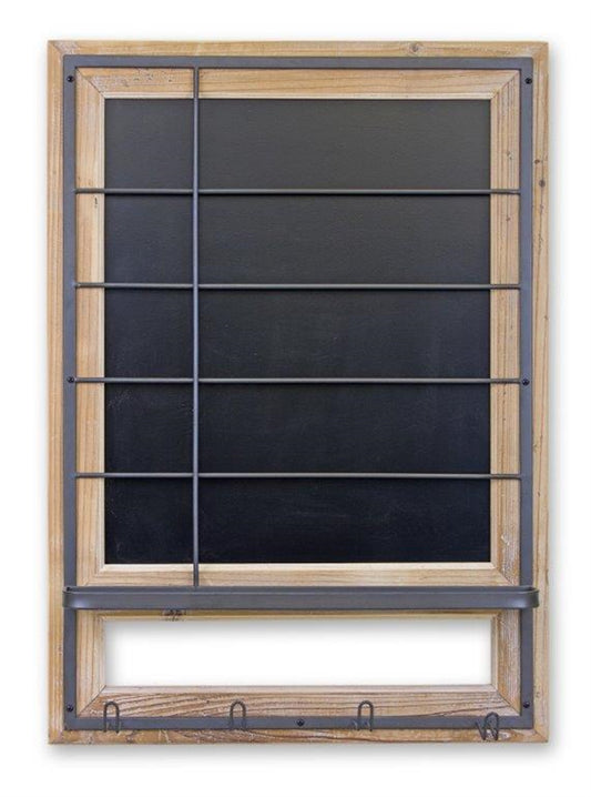 Blackboard With Hooks 24.25"L x 34.25"H Wood/Metal