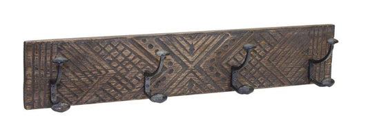 Wall Hooks 27"L x 4"W x 5"H Wood/Iron