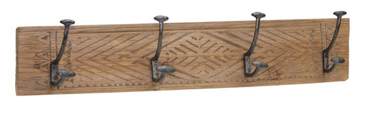 Wall Hooks 27"L x 3.75"W x 5"H Wood/Iron