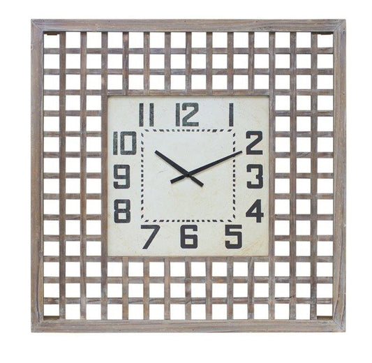 Clock 29.5"Sq Wood/Mdf