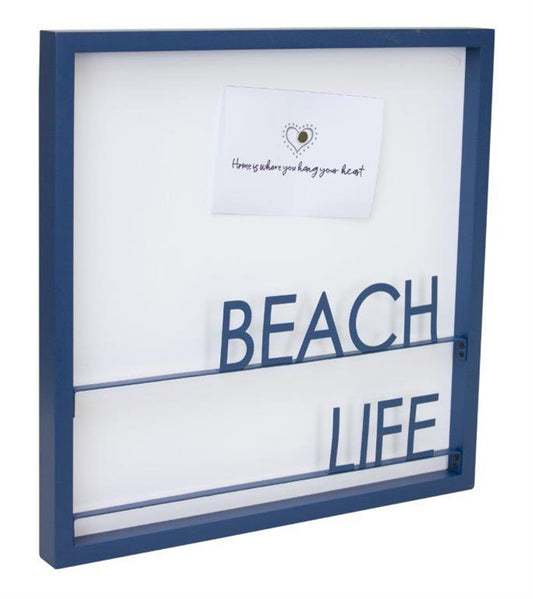 Beach Life Memo Board 15.75"Sq Metal/Mdf