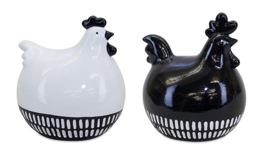 Chicken (Set Of 2) 7.25"L x 8"H Terra Cotta