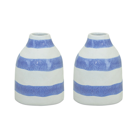 Vase (Set Of 2) 5.25"L x 6.75"H Ceramic