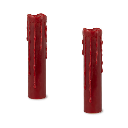 Led Wax Pillar Candle w/ Remote & 4/8h Timer (Set Of 2) 8" Wax/Plastic