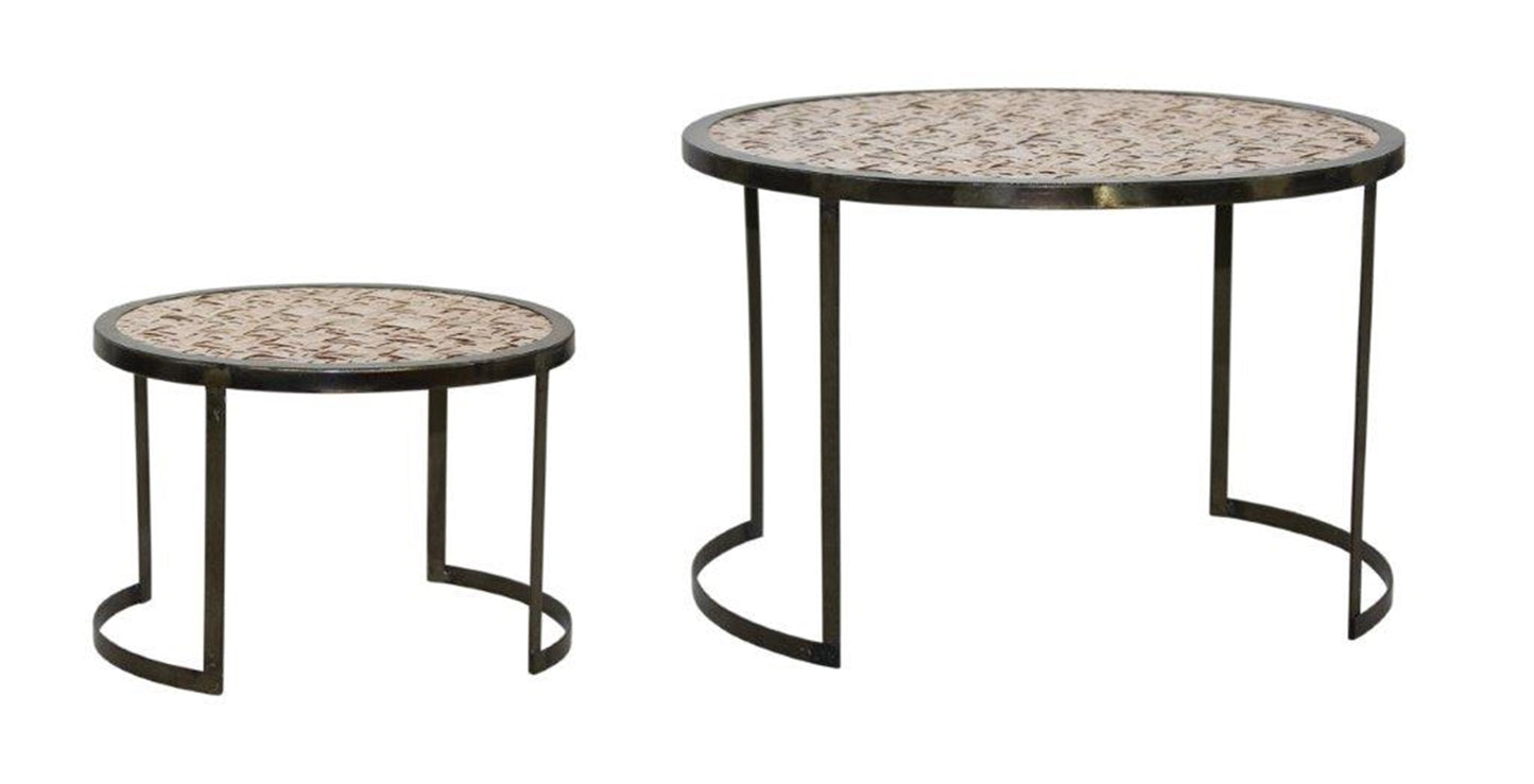 Pedestal (Set Of 2) 10.5"D x 7"H, 15.75"D x 10.5"H Iron/Mdf