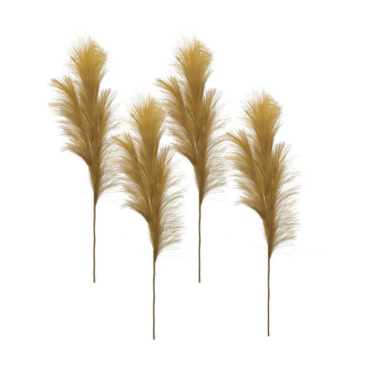 Pampas Spray (Set Of 4) 47"H Polyester, Brown, Green