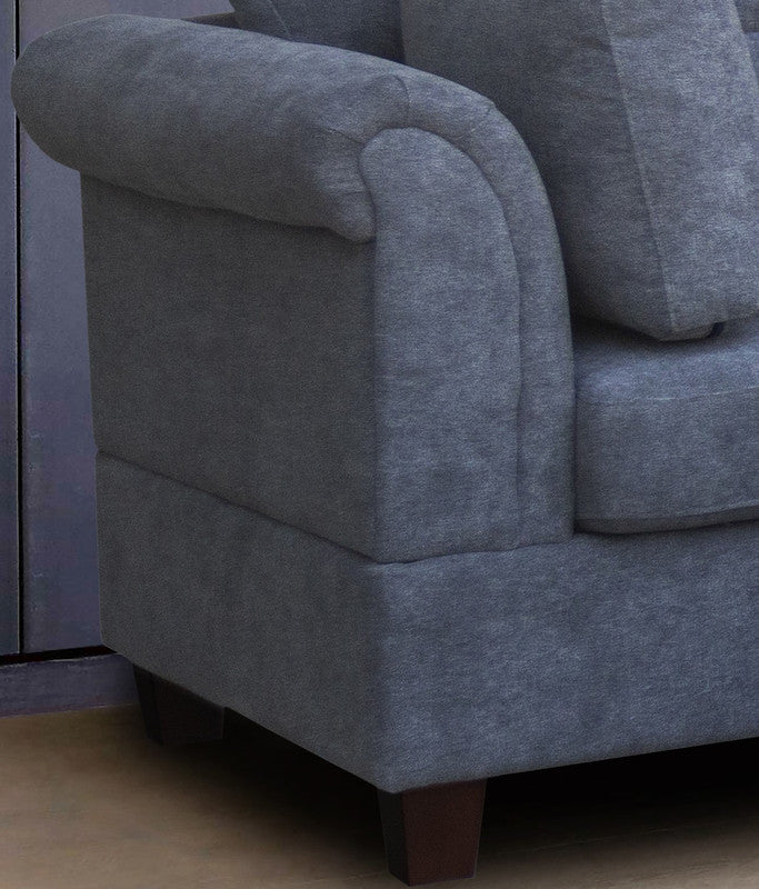 Diego Gray Fabric Sectional Sofa, Storage Ottoman, and 2 Accent Pillows