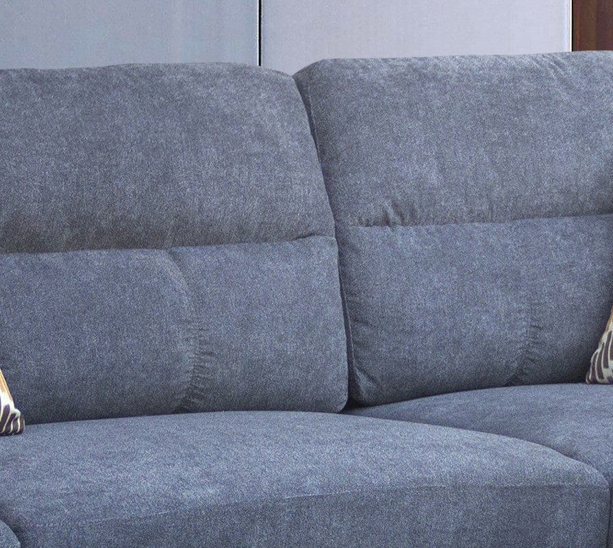 Diego Gray Fabric Sectional Sofa, Storage Ottoman, and 2 Accent Pillows