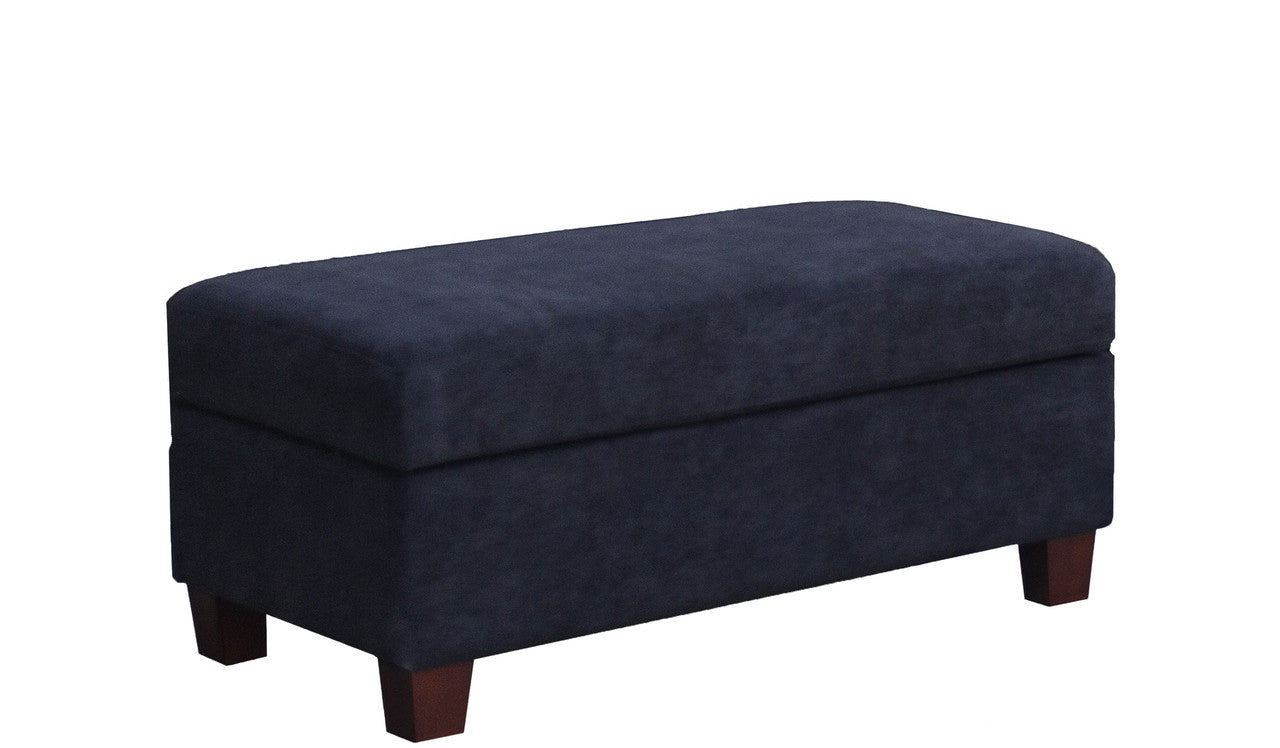 Diego Black Fabric Sectional Sofa, Storage Ottoman, and 2 Accent Pillows