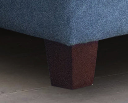 Diego Blue Fabric Sectional Sofa, Storage Ottoman, and 2 Accent Pillows