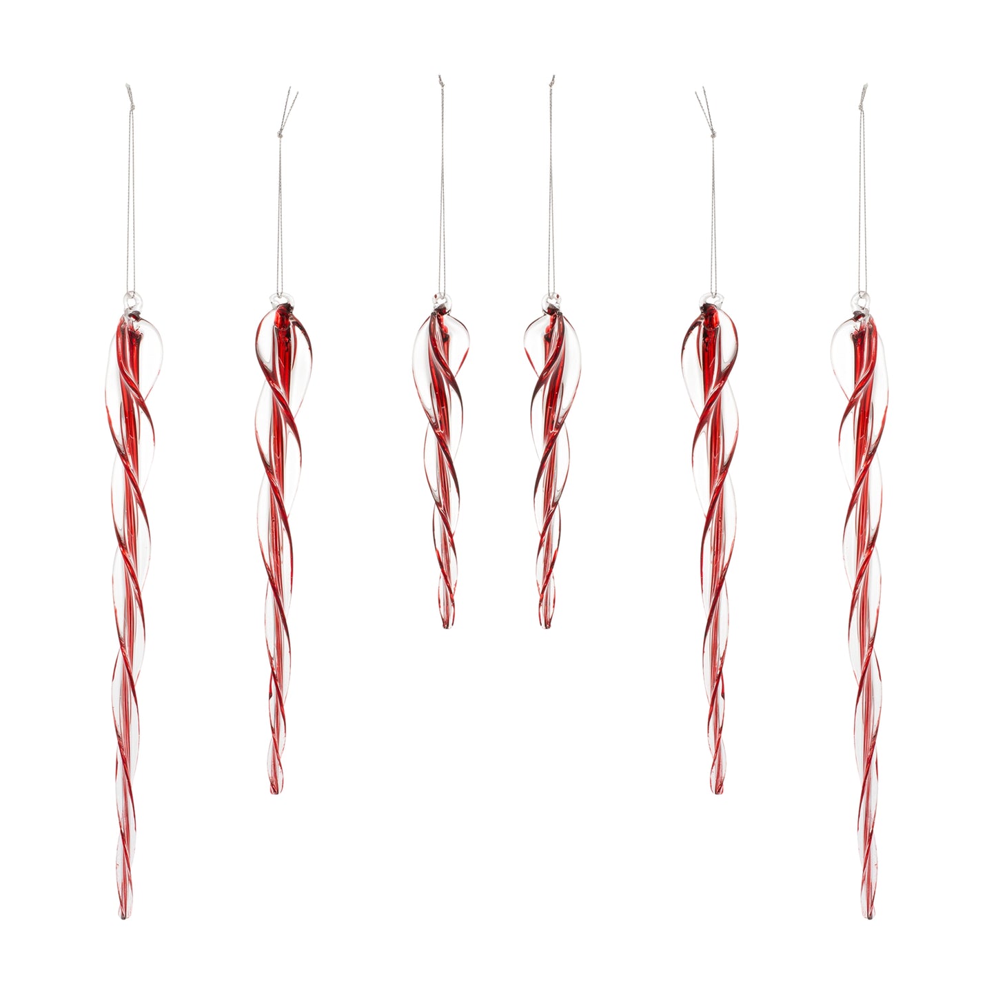 Icicle (Set Of 6) 6"H, 9"H, 11.5"H Glass