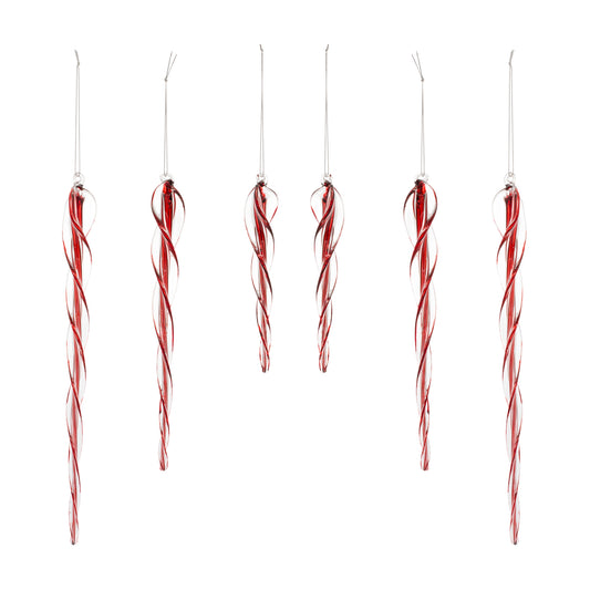 Icicle (Set Of 6) 6"H, 9"H, 11.5"H Glass