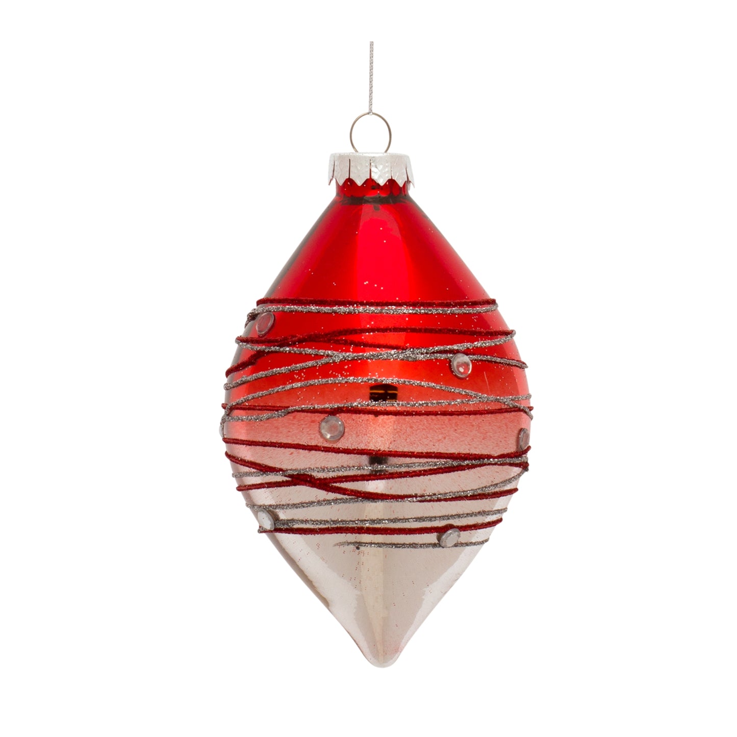 Ornament (Set Of 6) 4.75"H, 4.75"H, 5.75"H Glass, Red, Silver