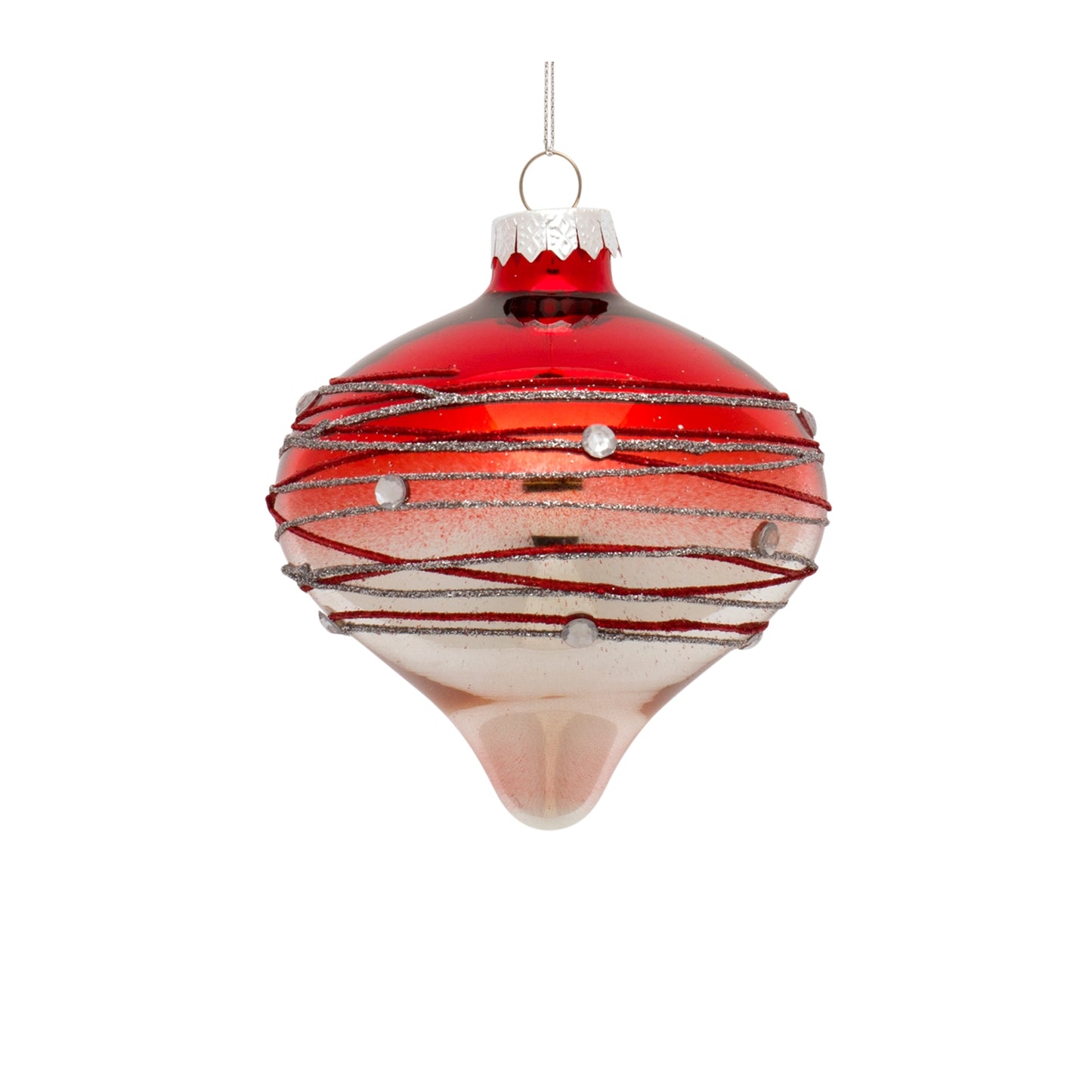 Ornament (Set Of 6) 4.75"H, 4.75"H, 5.75"H Glass, Red, Silver