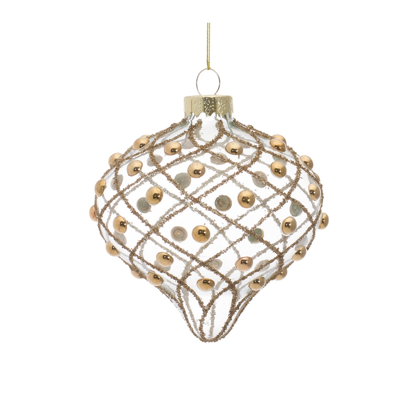 Ornament (Set Of 6) 4.75"H, 4.75"H, 5.75"H Glass, Gold, Clear