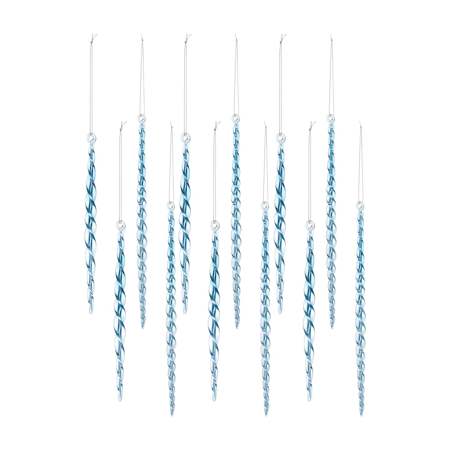 Icicle Twist (Set Of 12) 7"H, 10"H Glass