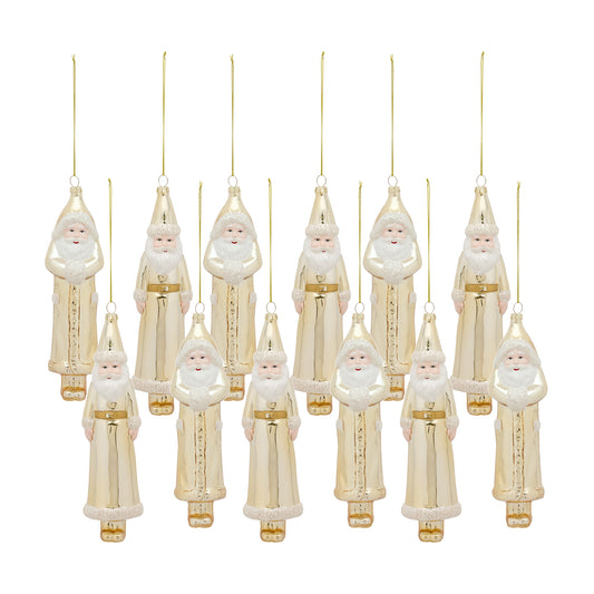 Santa Ornament (Set Of 12) 8.75"H Glass