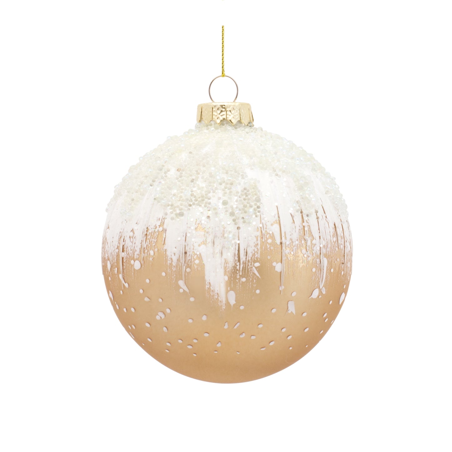 Ornament (Set Of 6) 5"H, 5"H, 5.75"H Glass, Gold
