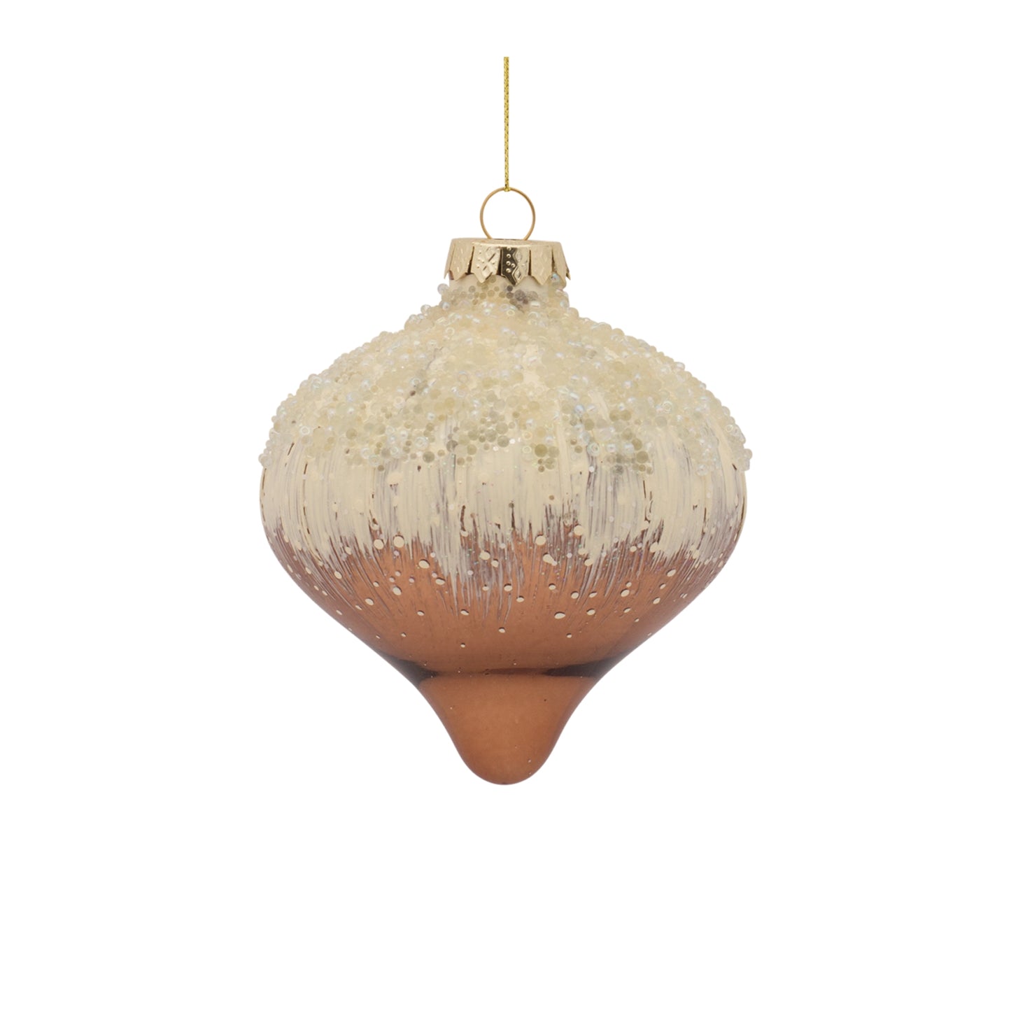 Ornament (Set Of 6) 5"H, 5"H, 5.75"H Glass, White, Brown