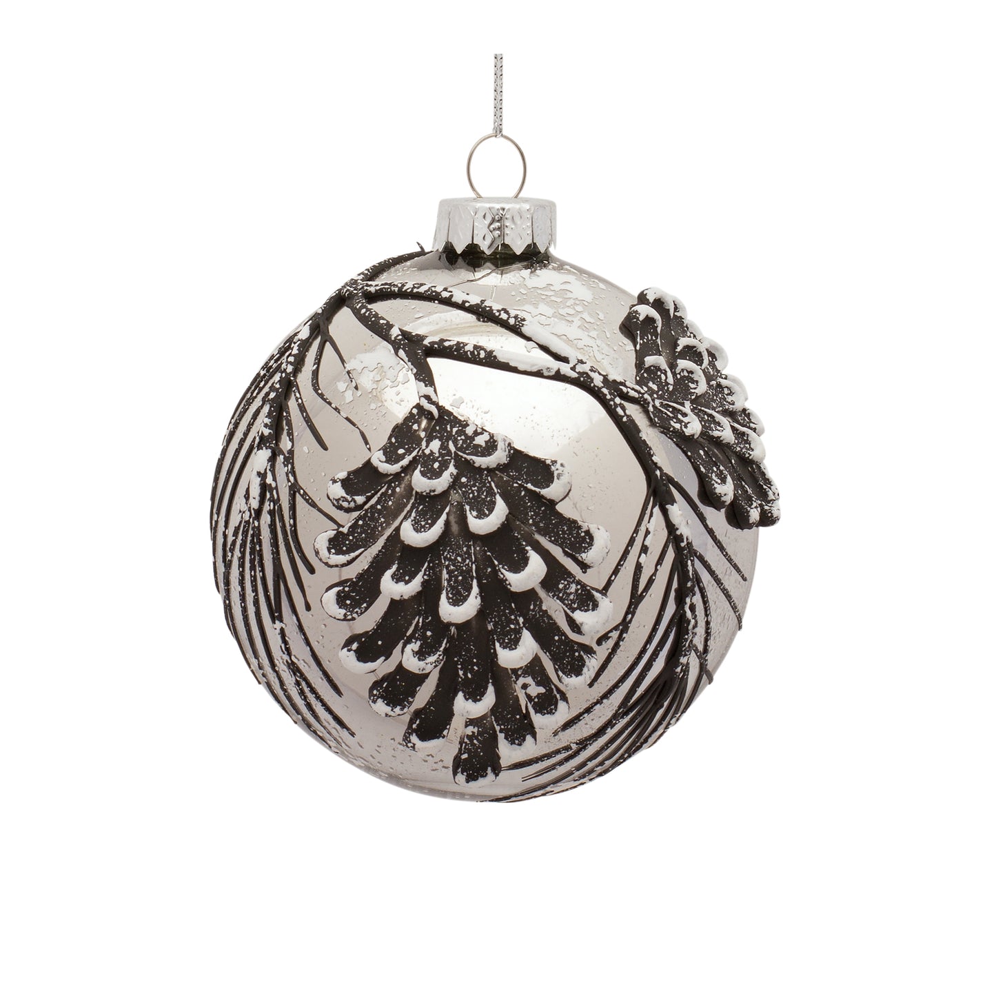Ornament (Set Of 6) 5"H, 5"H, 5.75"H Glass, Blue, Silver