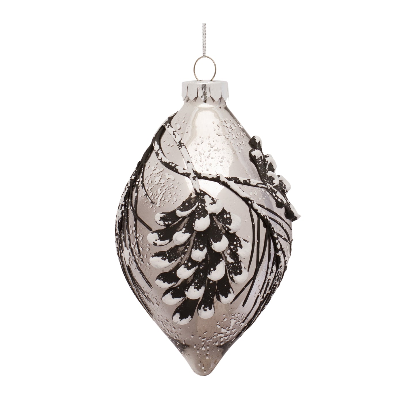 Ornament (Set Of 6) 5"H, 5"H, 5.75"H Glass, Blue, Silver