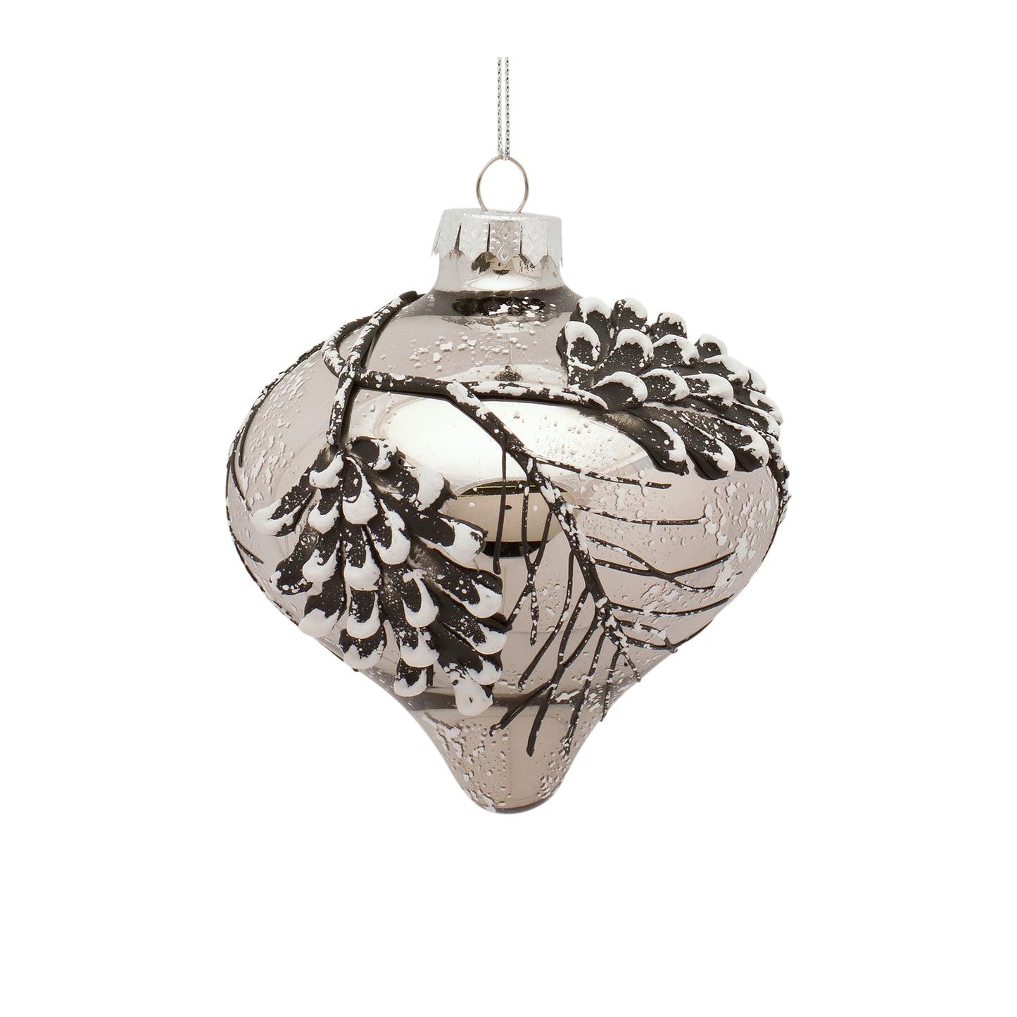 Ornament (Set Of 6) 5"H, 5"H, 5.75"H Glass, Blue, Silver