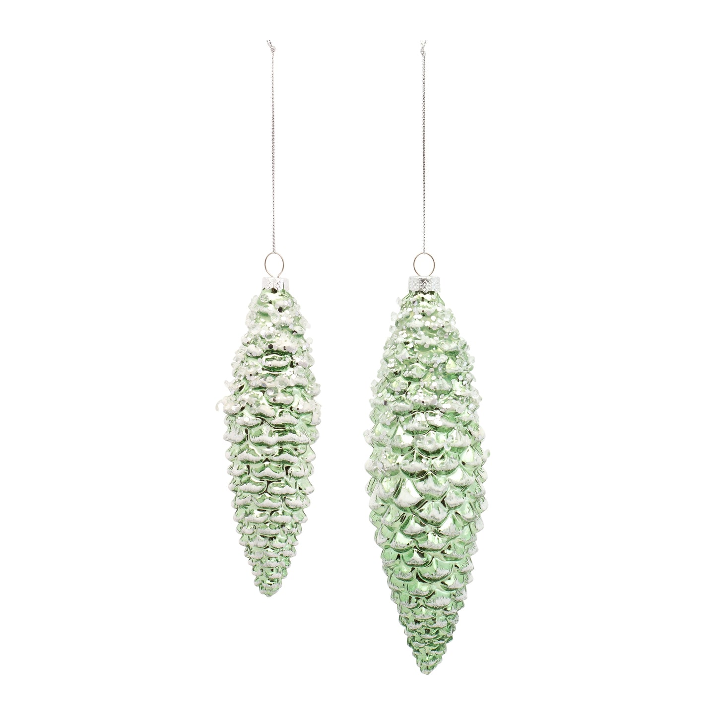 Pine Cone Ornament (Set Of 12) 6.25"H, 8"H Glass