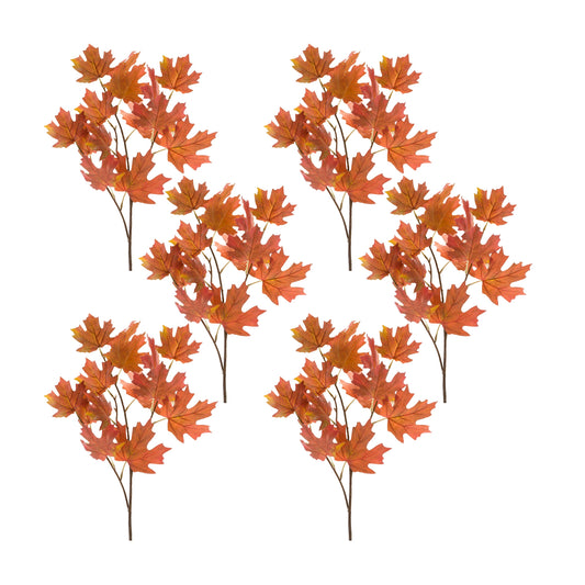 Maple Leaf Spray (Set Of 6) 28"H Polyester/Plastic